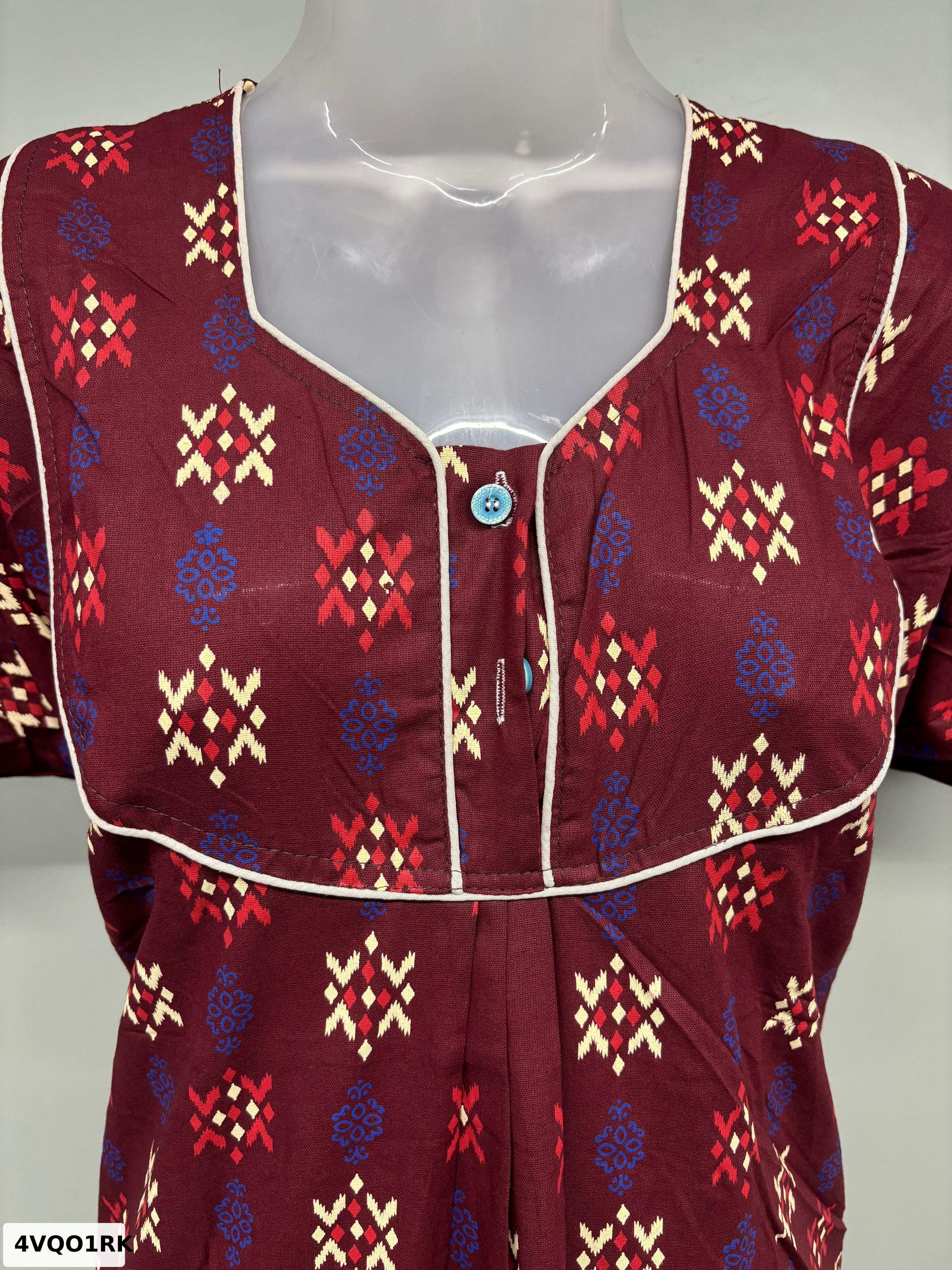 Apsara Piping Cotton Nighty