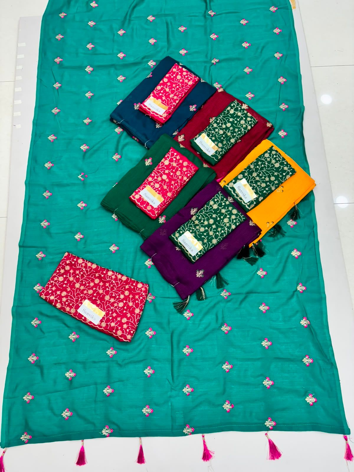 Sanvika Butti Saree With Designer Blouse