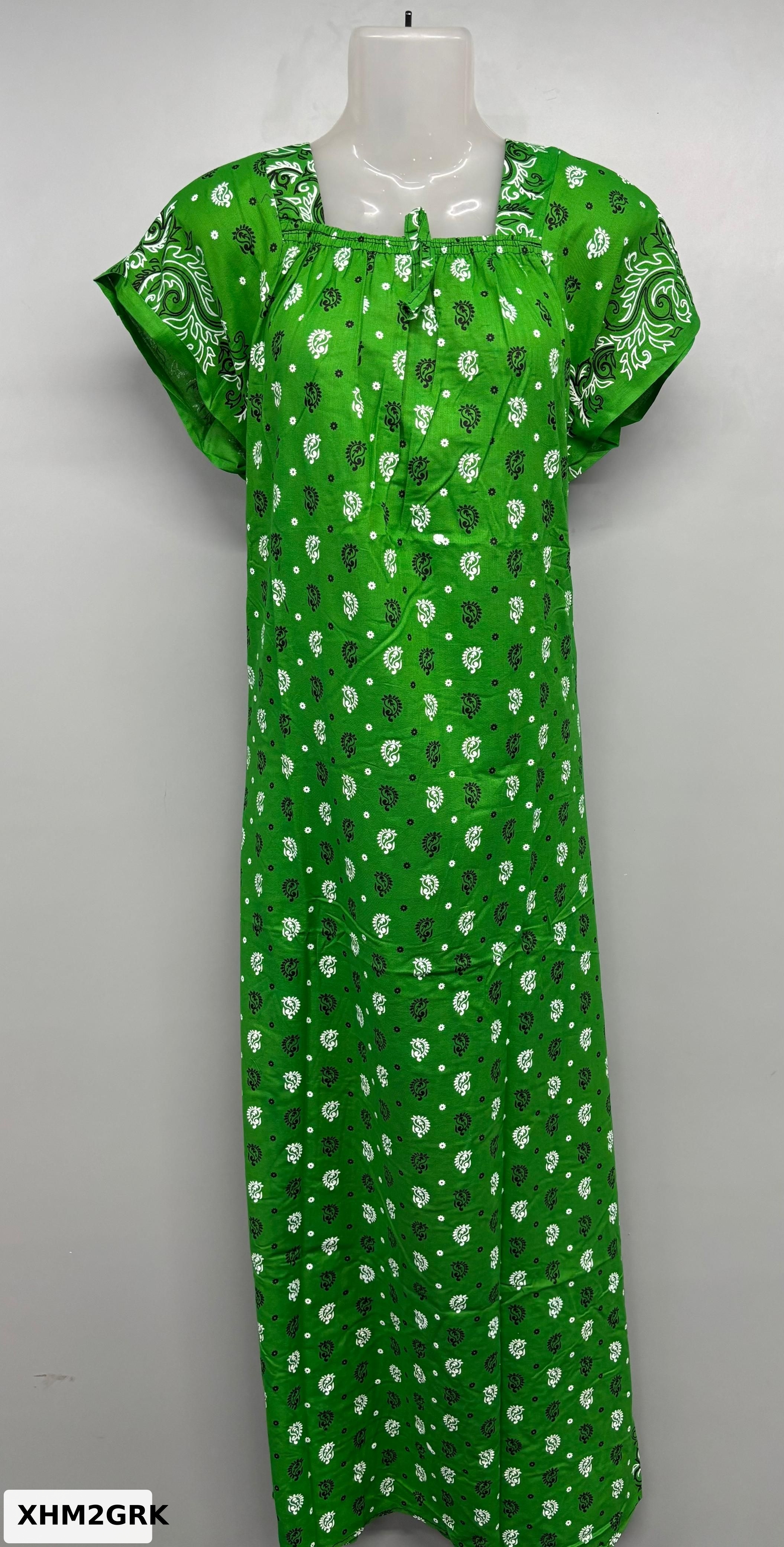 Cotton Carola Print Elastic Neck Nighty