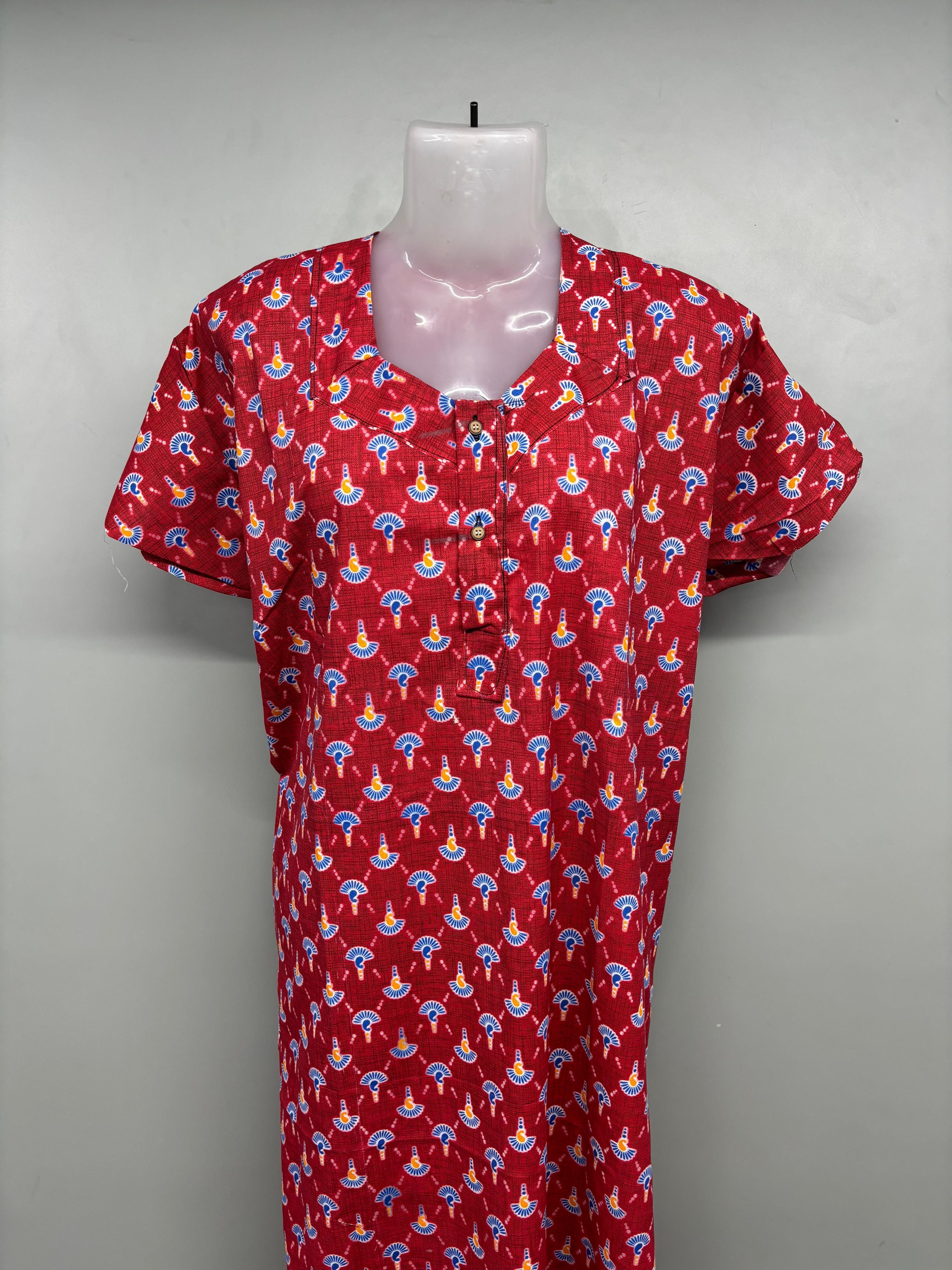 Cloth Chirag Cotton Button Neck Nighty