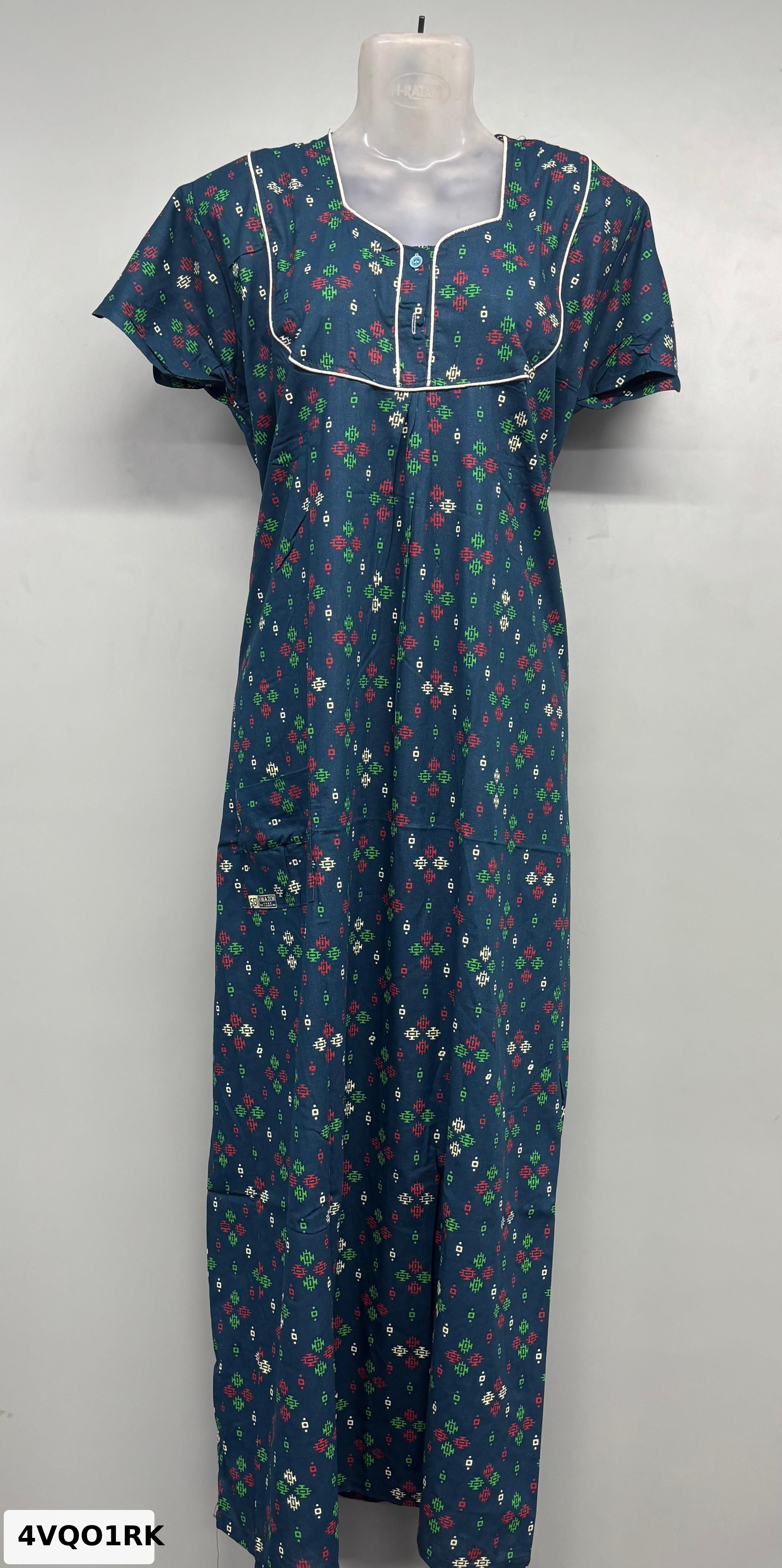 Apsara Piping Cotton Nighty