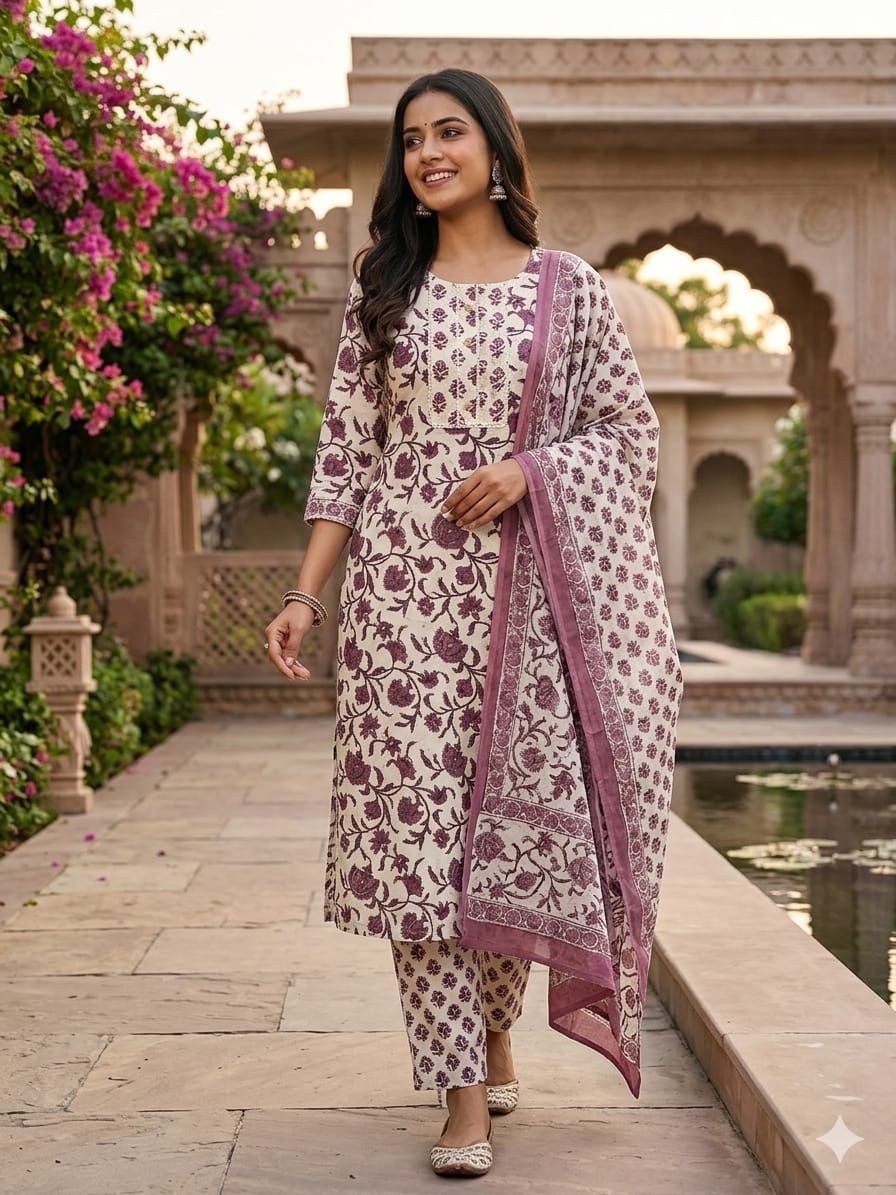 Jaipuri Print 3 Piece