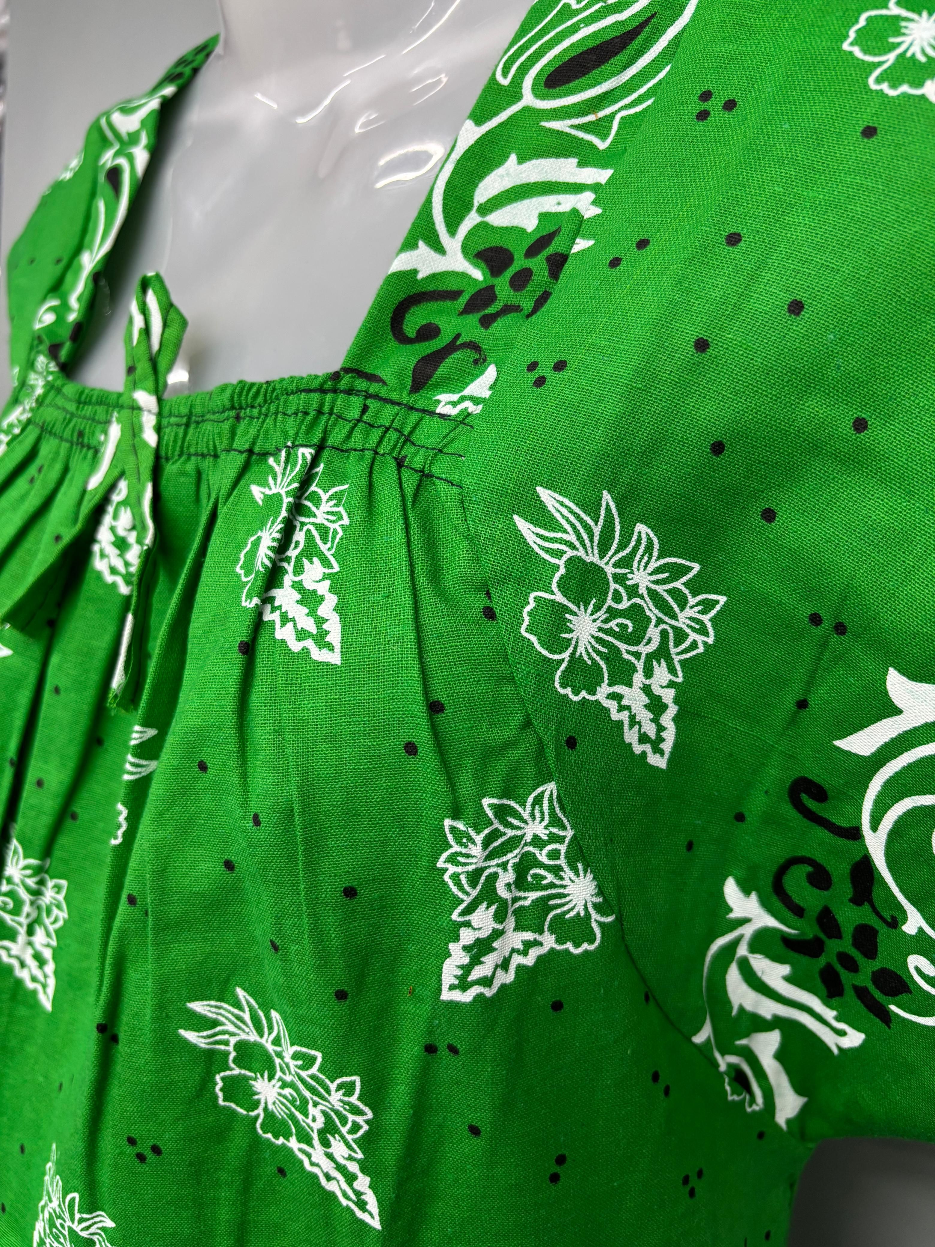 Cotton Carola Print Elastic Neck Nighty