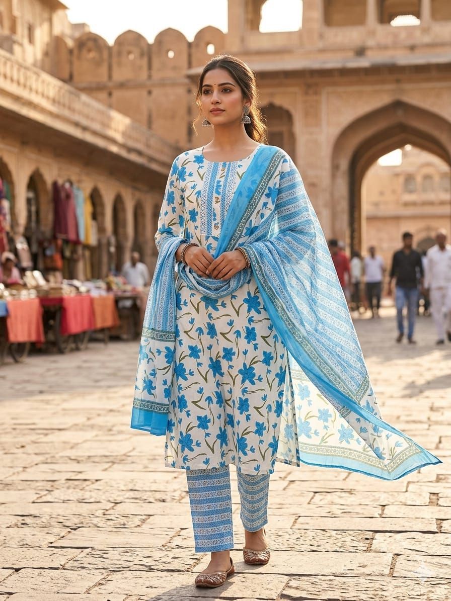 Jaipuri Print 3 Piece