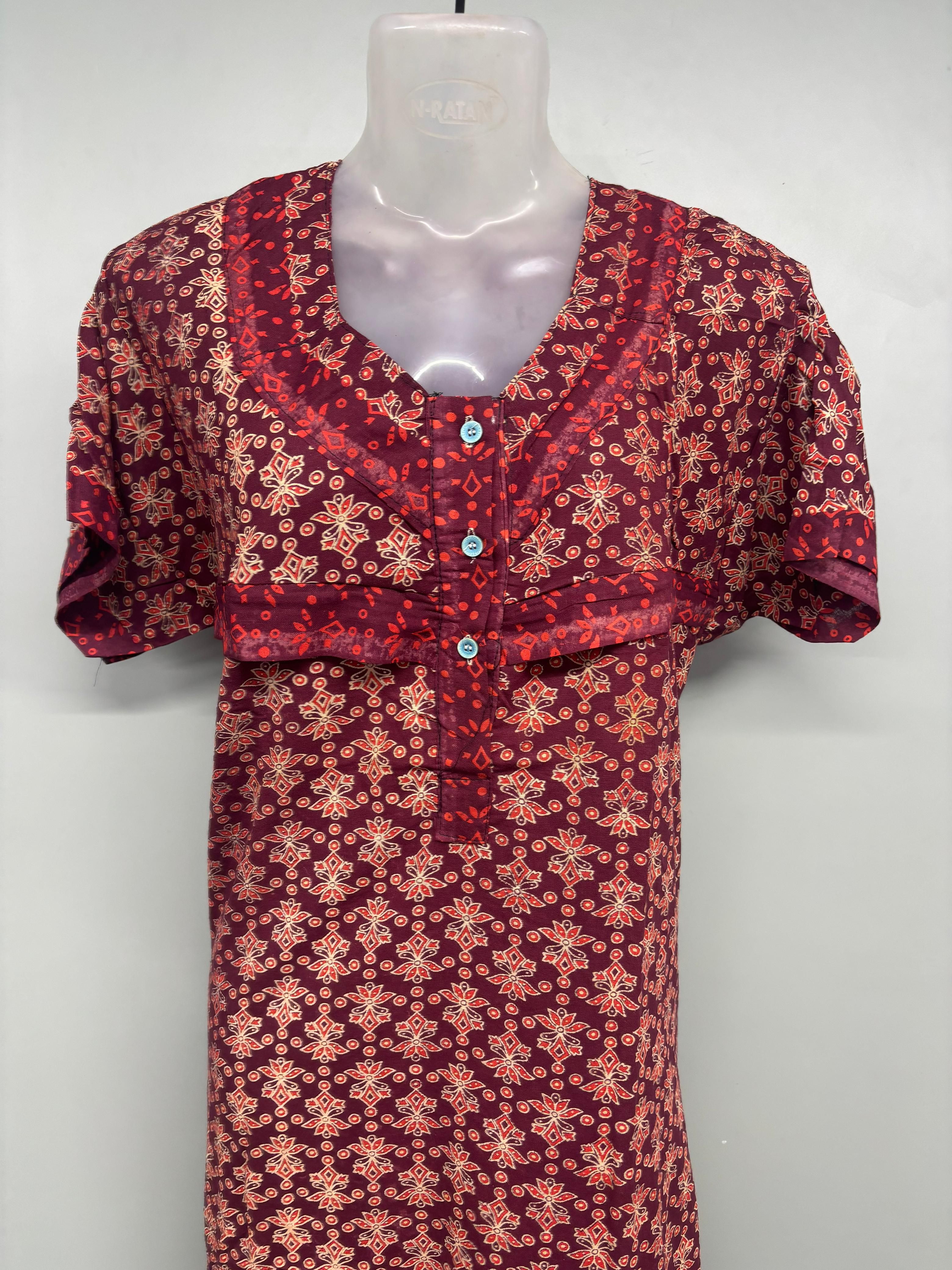 Gujri Feeding Chain Cotton Nighty