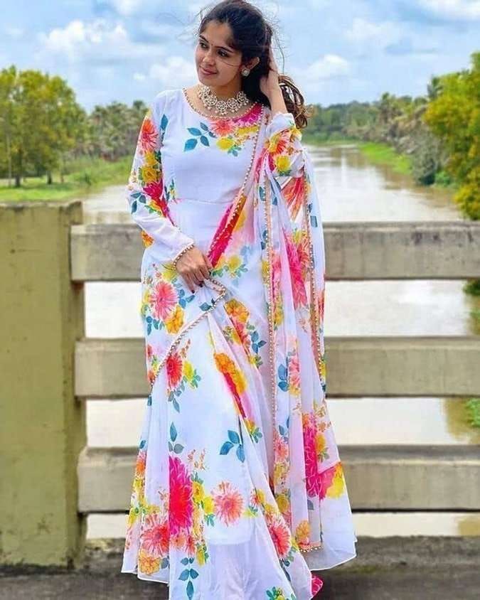 Woman Gown Dupatta Collection Georgette