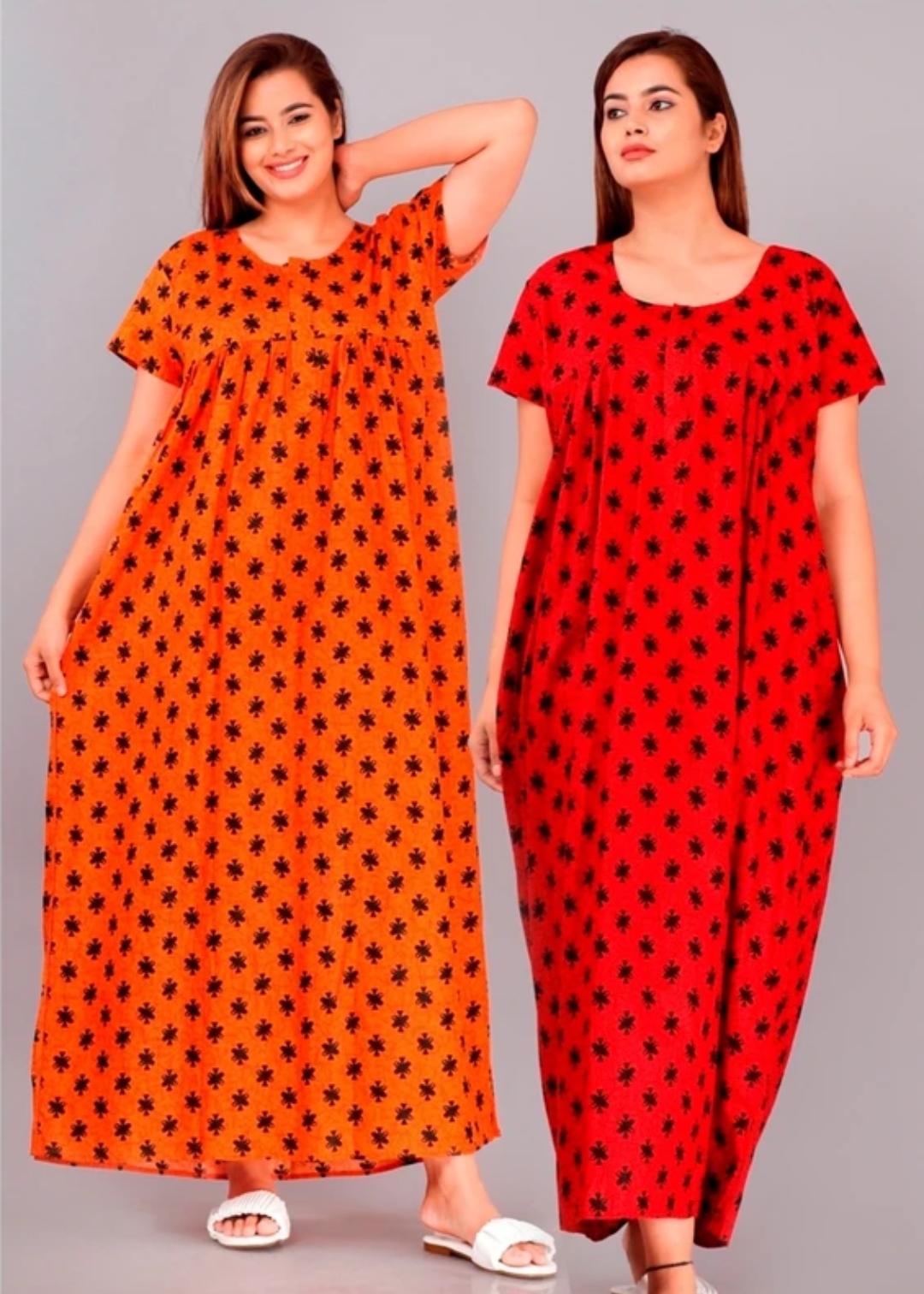Cotton Nighty Gown - New Trending Colours, Fancy Designs