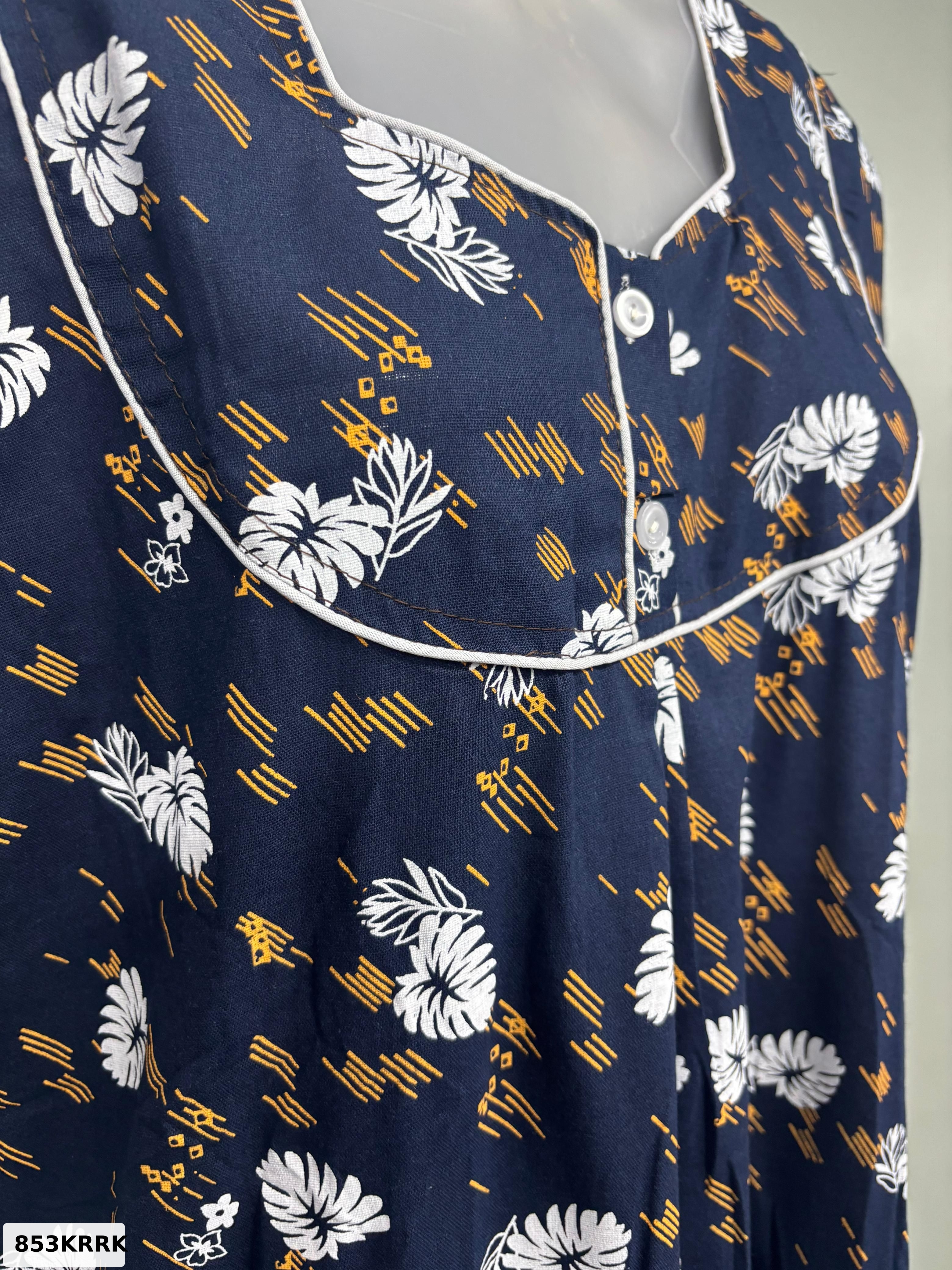 CLOTH COTTON PROCIN PIPING NECK NIGHTY