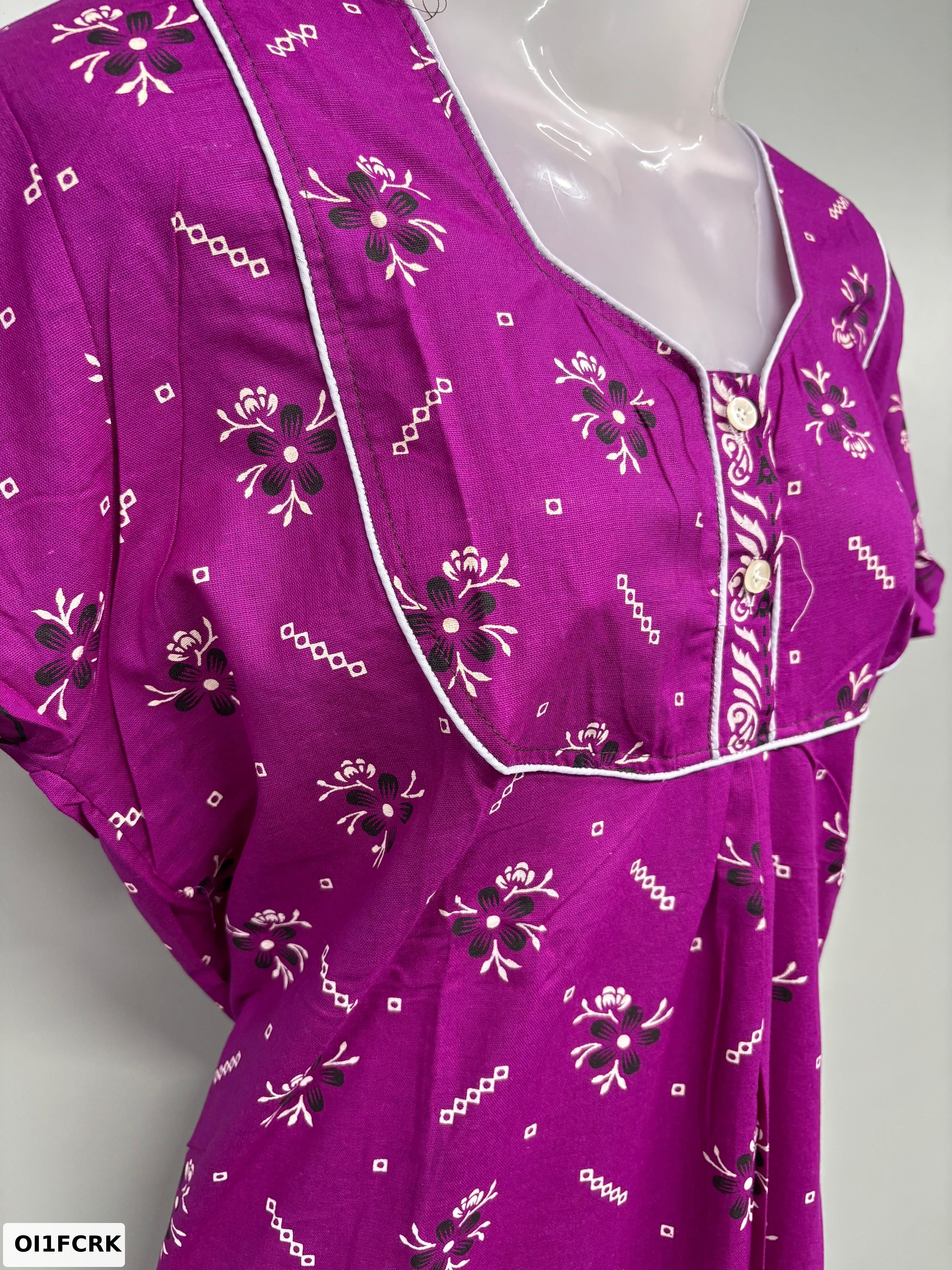 Carol Piping Cotton Nighty