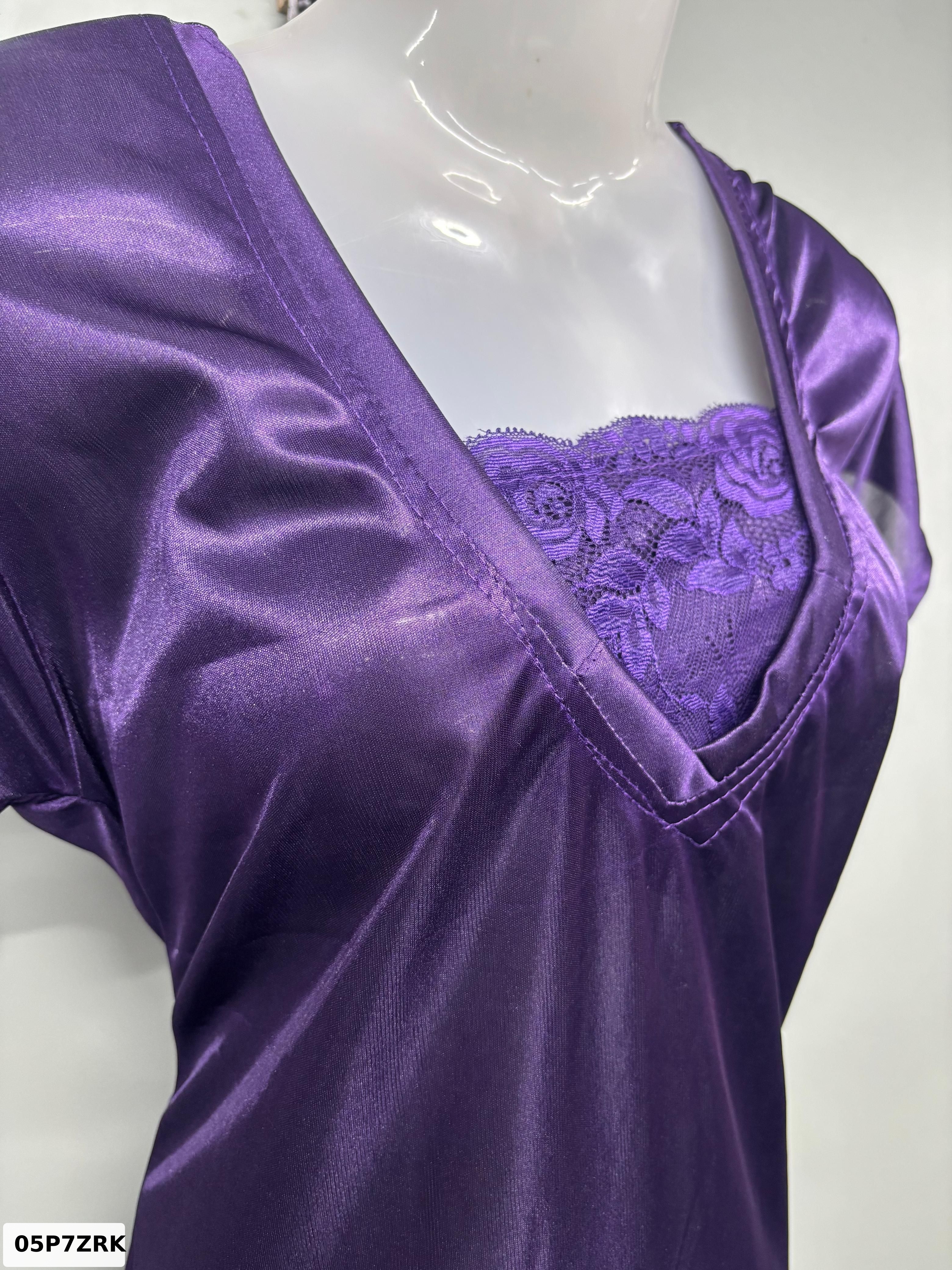 Bright Lycra Lace Nighty