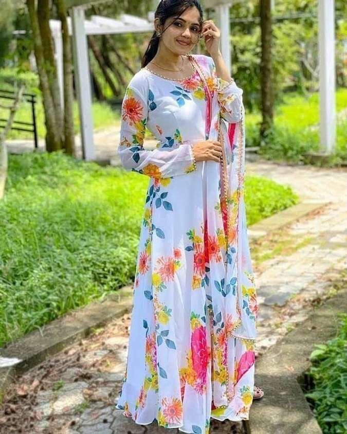 Woman Gown Dupatta Collection Georgette