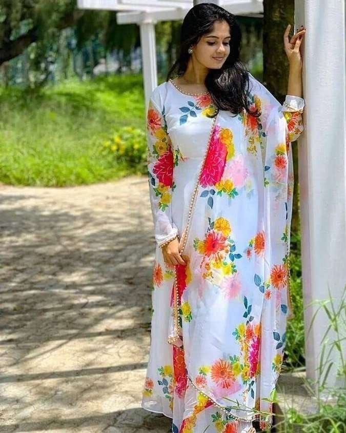 Woman Gown Dupatta Collection Georgette