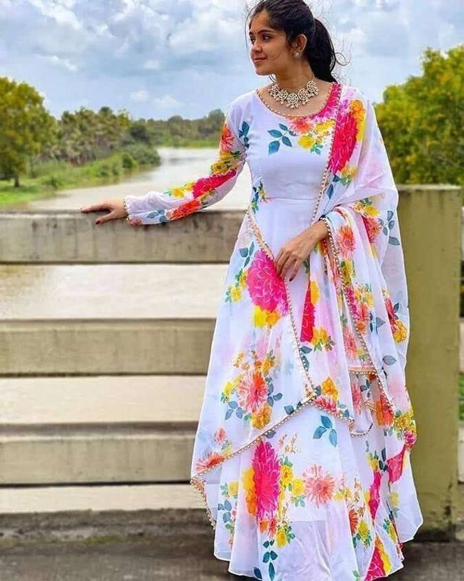 Woman Gown Dupatta Collection Georgette
