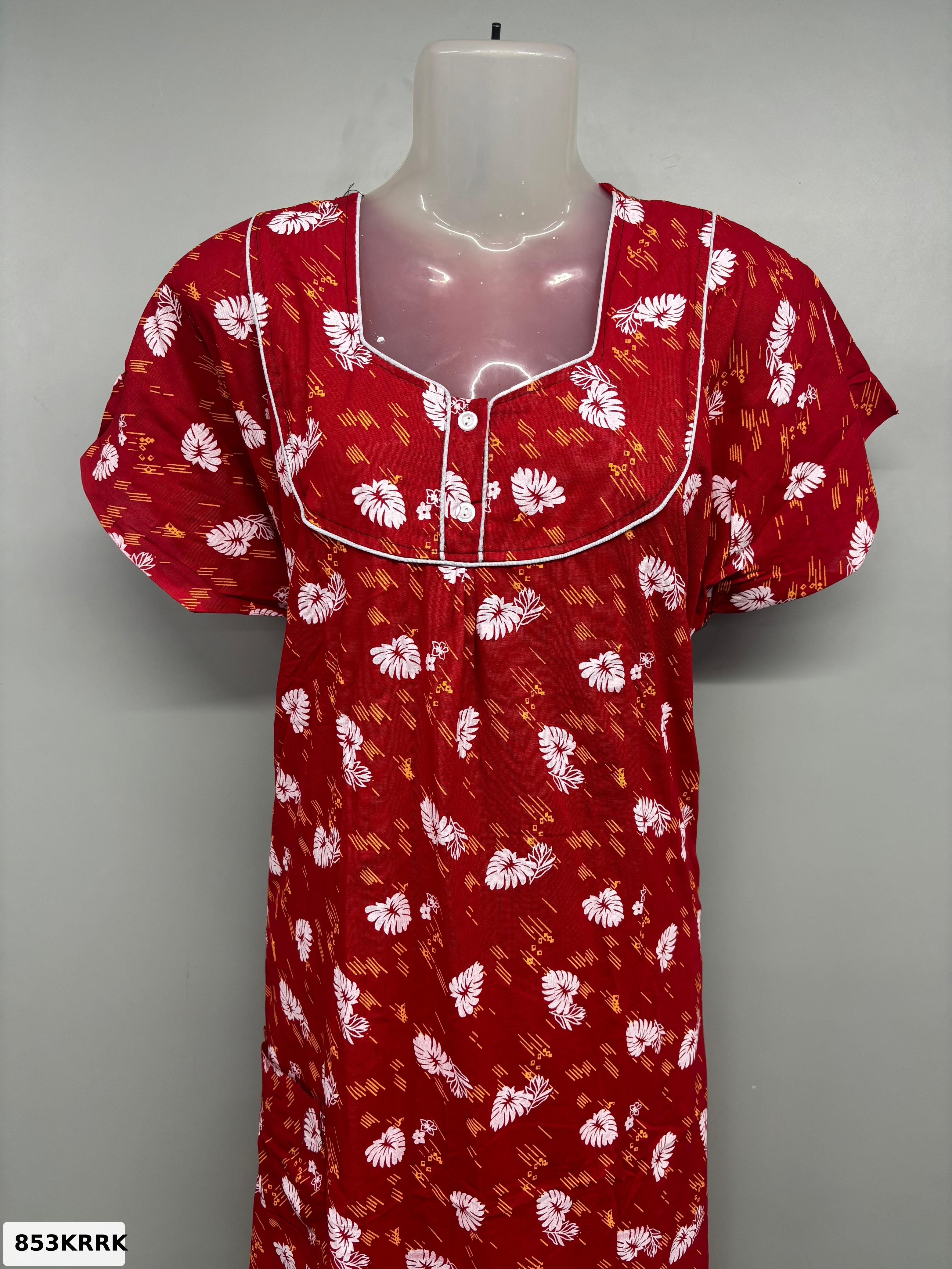 CLOTH COTTON PROCIN PIPING NECK NIGHTY