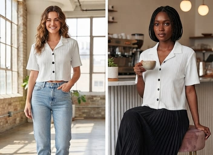 Ladies Crop Top & Shirt Collection