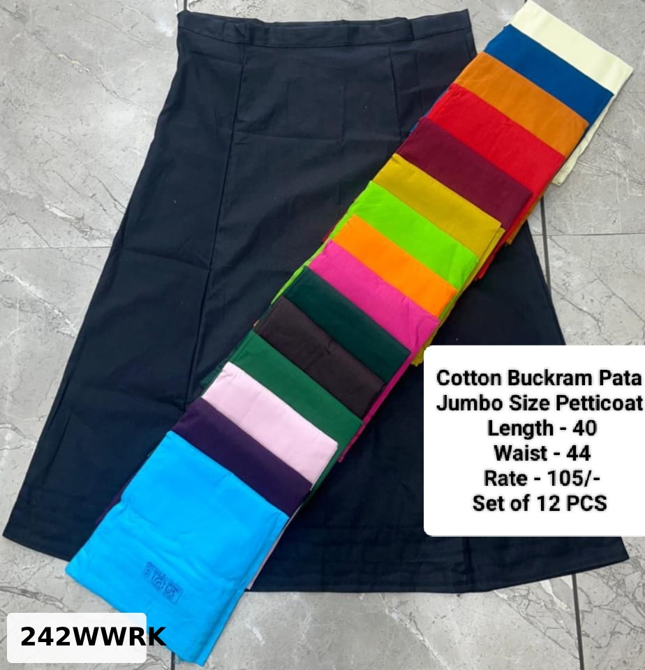 Cotton Buckram Pata Jumbo Size Petticoat