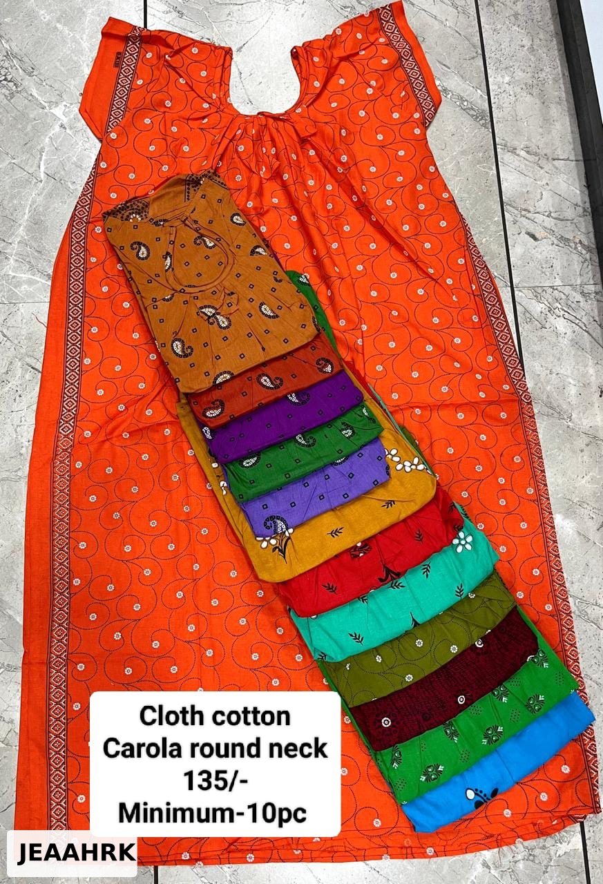 CLOTH COTTON CAROLA ROUND NECK NIGHTY