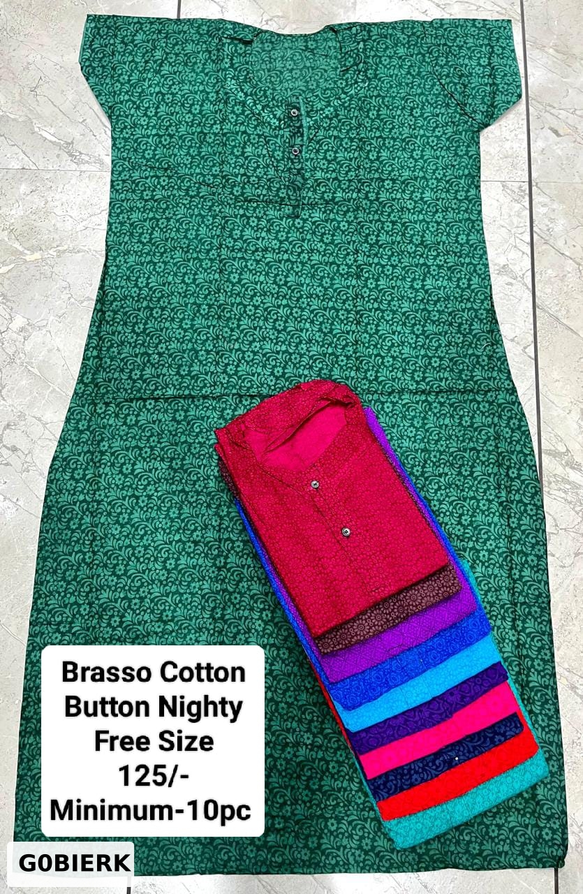 Brasso Cotton Button Nighty
